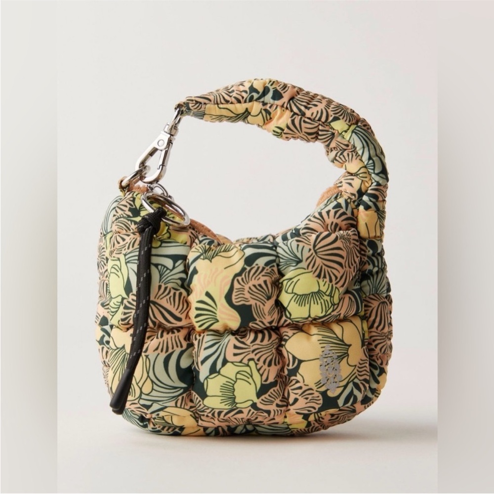 Free People Quilted Floral Mini Hobo Bag in Yellow, Green, Black